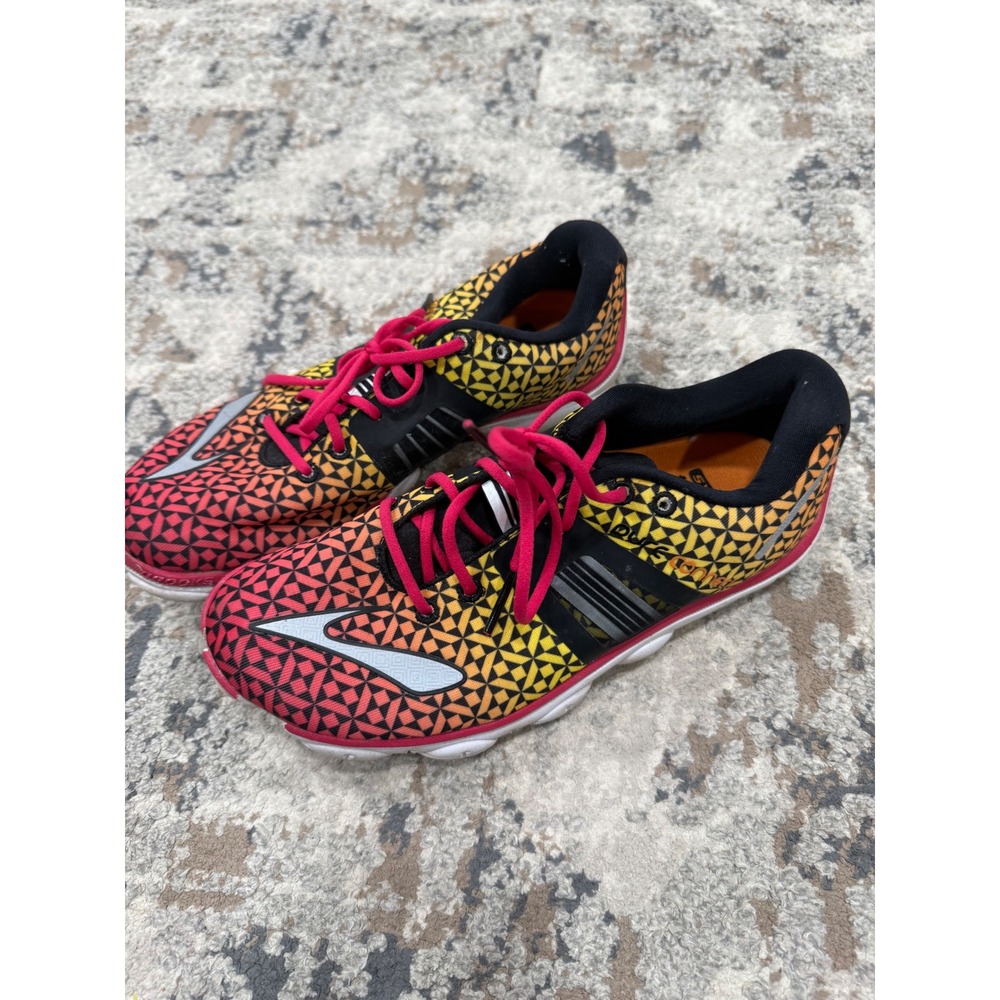 Brooks PureConnect 4 Womens Running Shoes Size 7 Yellow Orange Red 1201761B587